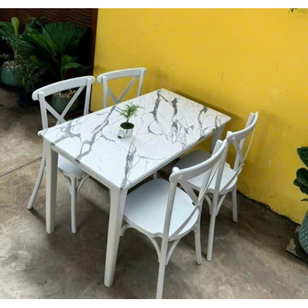 Bistro Dining Sets 02 :  Bàn Ăn 1m2 + 4 Ghế 